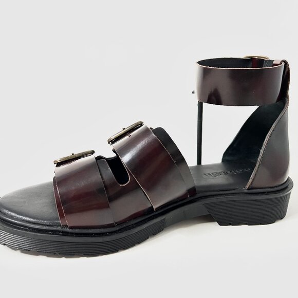 Blake double buckle chunky sandal burgundy - Picture 1 of 3